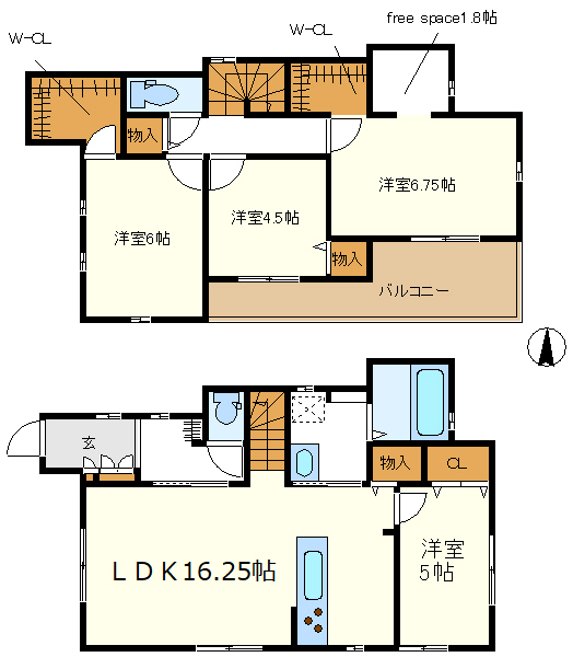 Ｌ１階ＤＫ奥に５Ｊと主賓室にｆｒｅｅｓｐａｃｅ付
