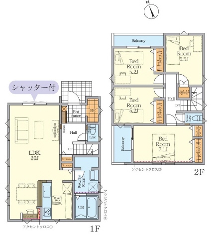 １号棟　Ｗバルコニー