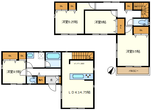 ６号棟　１階１部屋にリビング独立のお部屋がありますよ