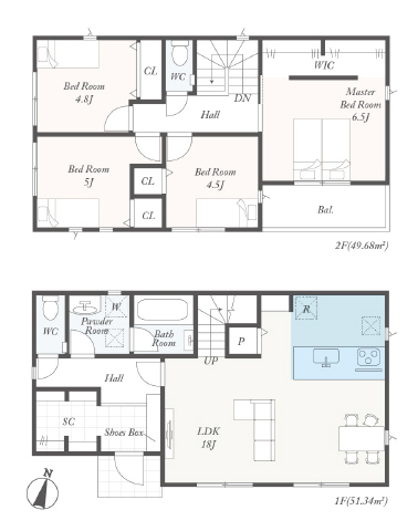３号棟　広々Ｓ－ＩＣＬ、Ｗ－ＣＬ付