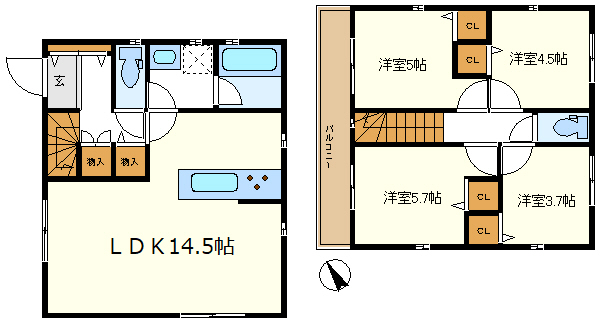 １号棟　ワイドなバルコニー