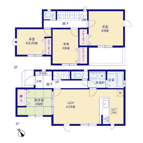 １号棟　２ｗａｙキッチン、広々バルコニー