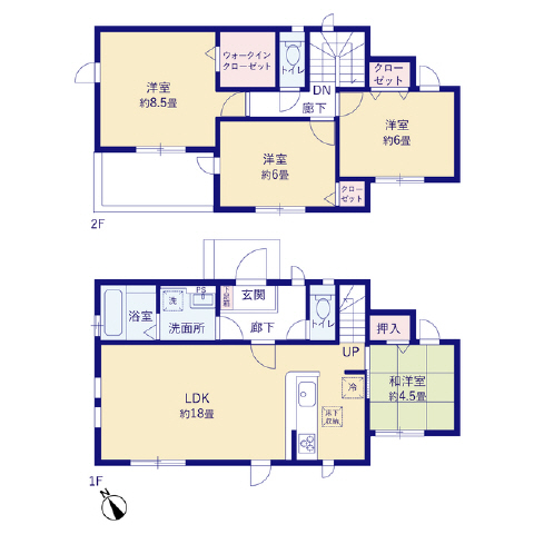 ２号棟　Ｗ－ＣＬ、広々バルコニー