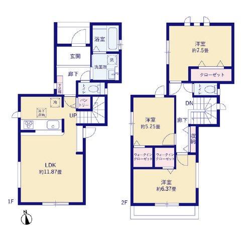 ５号棟　全室洋室２面採光、Ｗ－ＣＬ