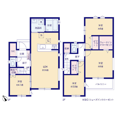 ４号棟　全室２面採光、Ｓ－ＩＣＬ　Ｗ－ＣＬ　広々バルコニー