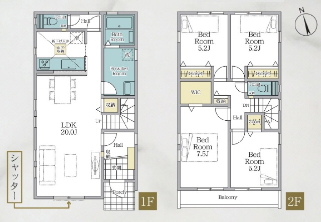 ２号棟　１部アクセントクロス仕様　広めのパウダールーム　１度は使って見たいＷ－ＣＬ付