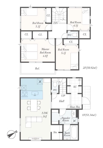 大きなリビング収納付