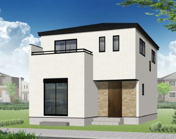 外壁のみのイメージパース　風景自動車等は含まれません。