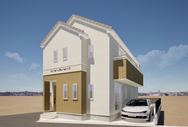 外壁イメージパース　風景　車等は含まれません