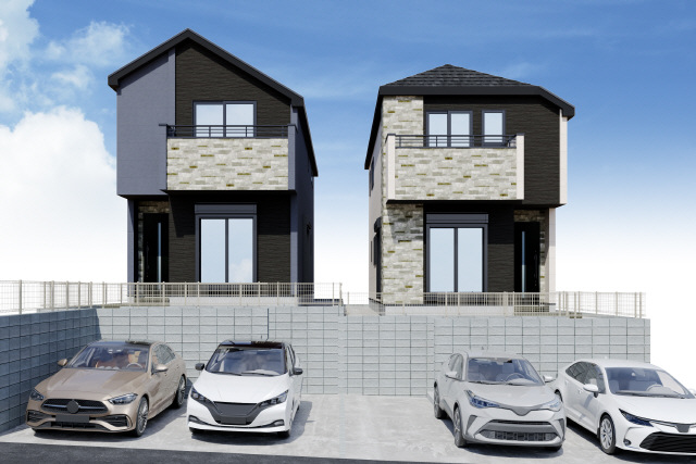 外観パース　風景　自動車等は含まれません３－４号棟