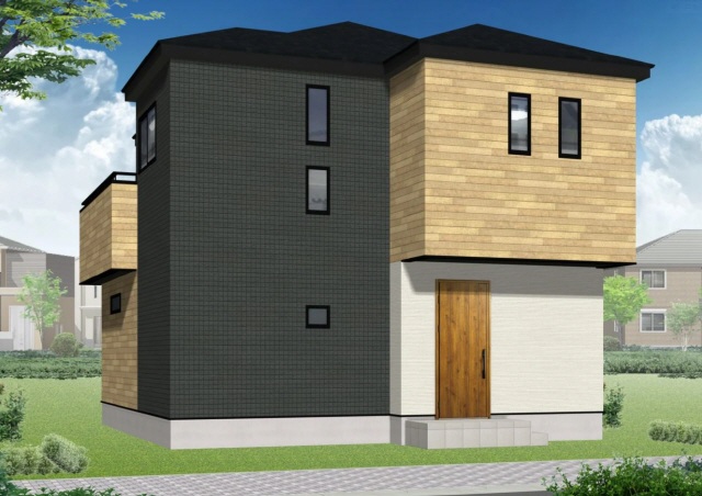 外壁のみのイメージパース　風景自動車等は含まれません。