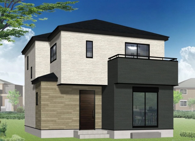 外壁のみのイメージパース　風景自動車等は含まれません。