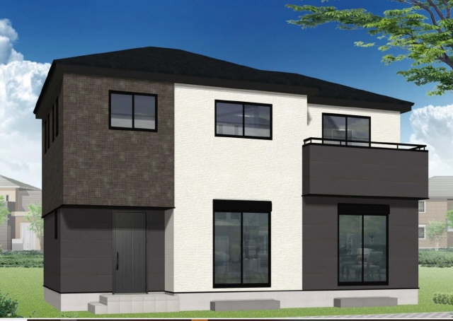 外壁のみのイメージパース　風景自動車等は含まれません。