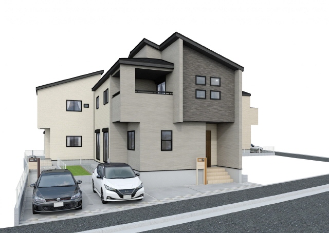 外観パース　風景　車等は含まれません　奥