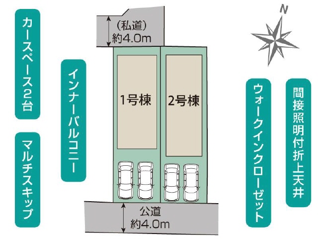 北側私道は通行不可