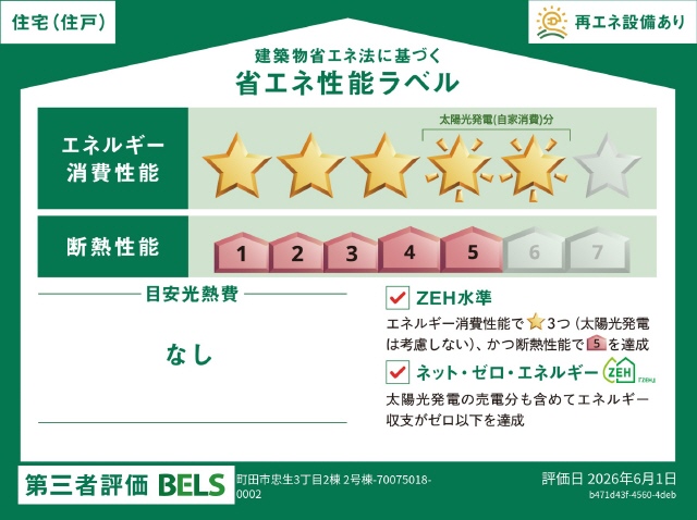 ＺＥＨ水準適合住宅　高断熱＋省エネ住宅　ソーラー付
