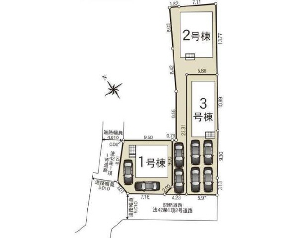 区画２　路地状部５７平米となります